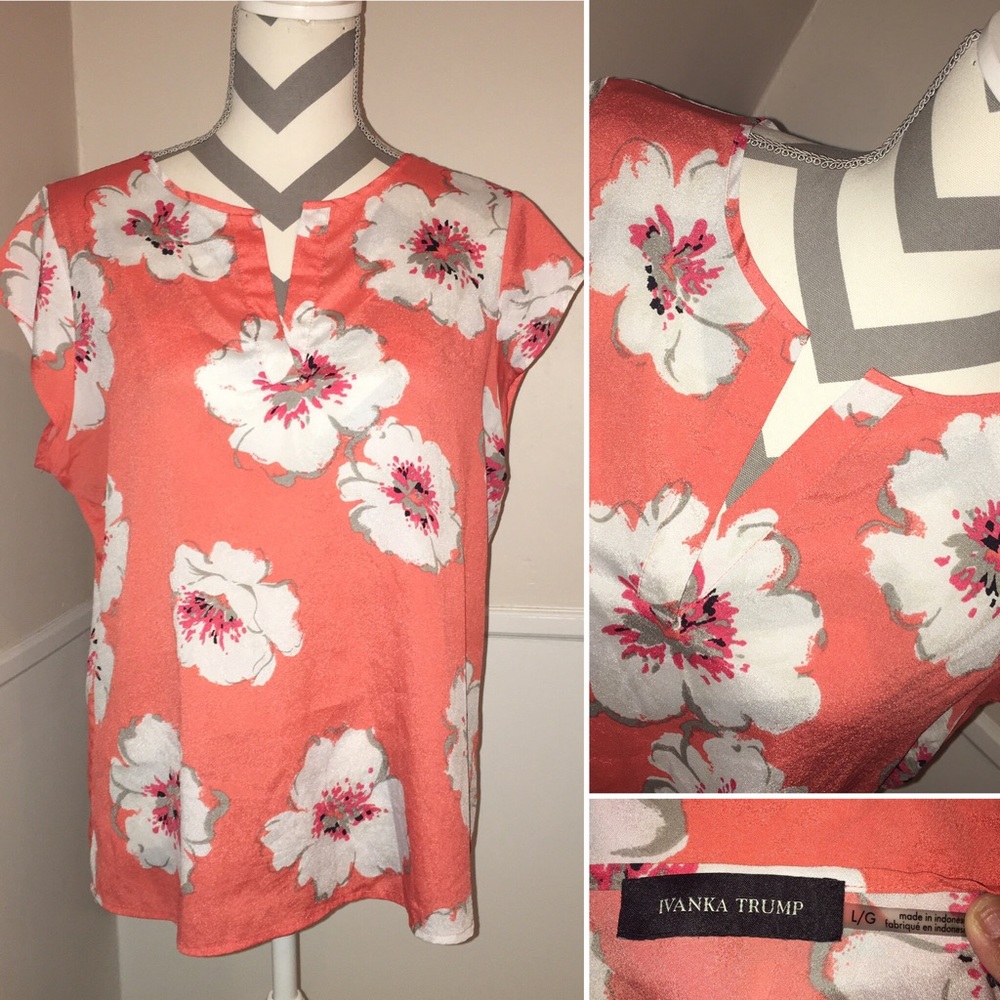 IVANKA TRUMP | floral short sleeve blouse